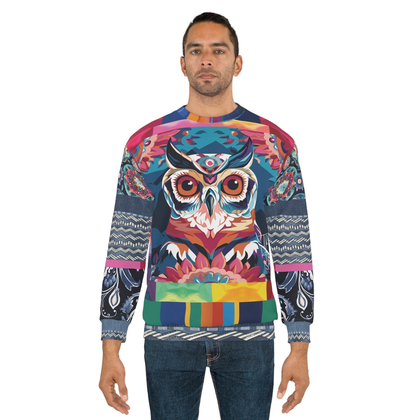Sacred Owl Mandala Print Unisex Sweatshirt
