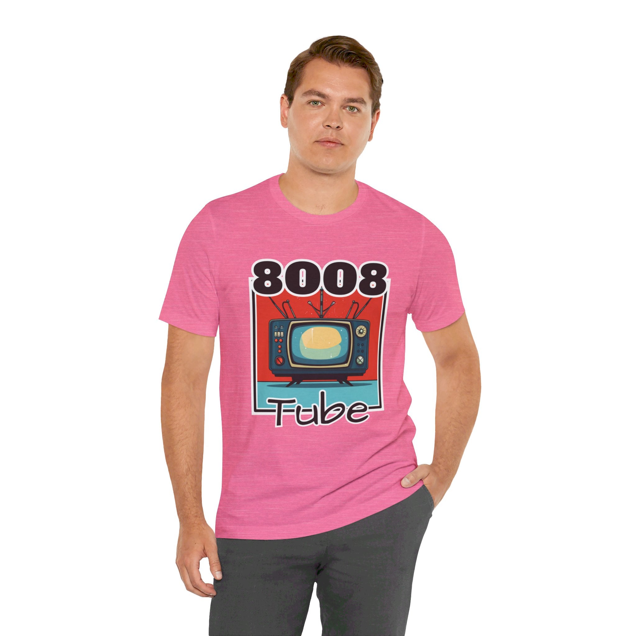 8008 Tube Vintage TV Print Unisex Short Sleeve Tee