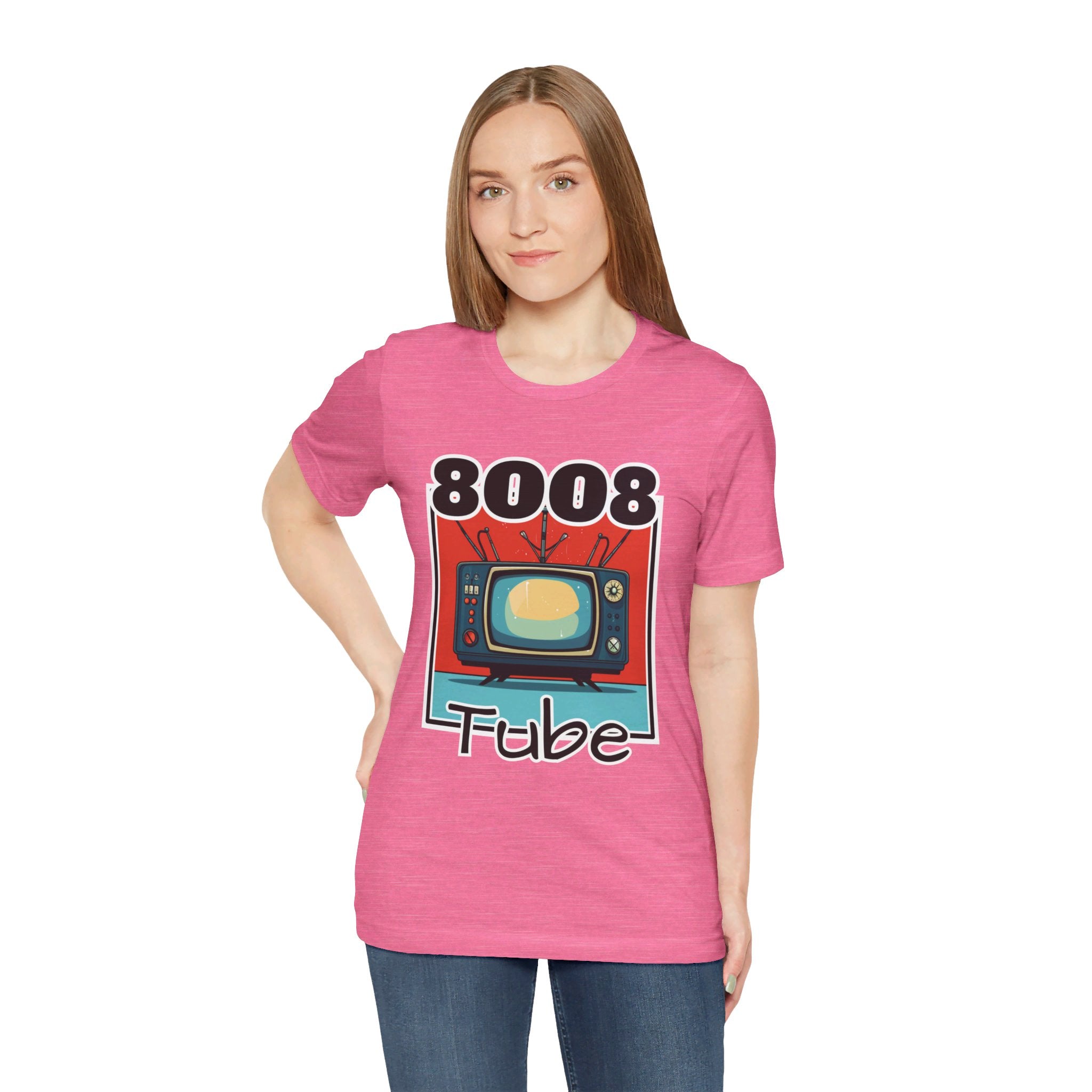 8008 Tube Vintage TV Print Unisex Short Sleeve Tee
