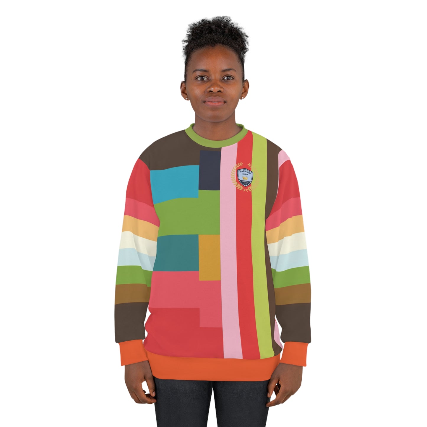 Watermelon Crush Rugby Stripe Unisex Sweatshirt