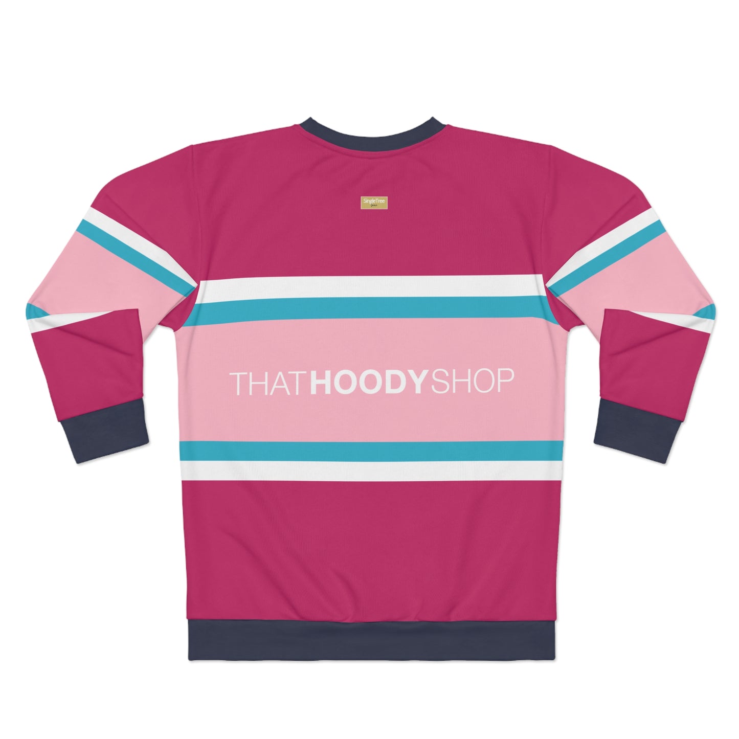 Sweet Raspberry Barbarian Rugby Stripe Unisex Sweatshirt