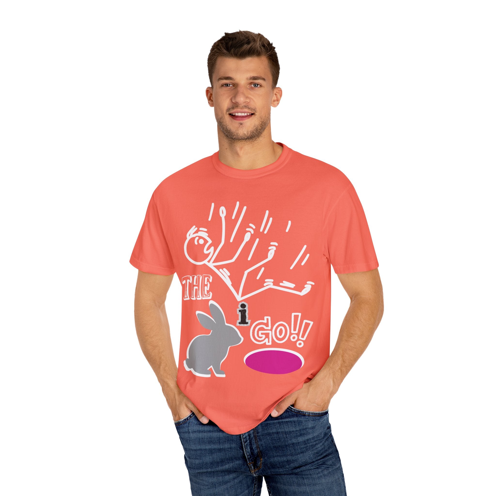 Down the Rabbit Hole I Go!!!! Unisex Garment-Dyed T-shirt