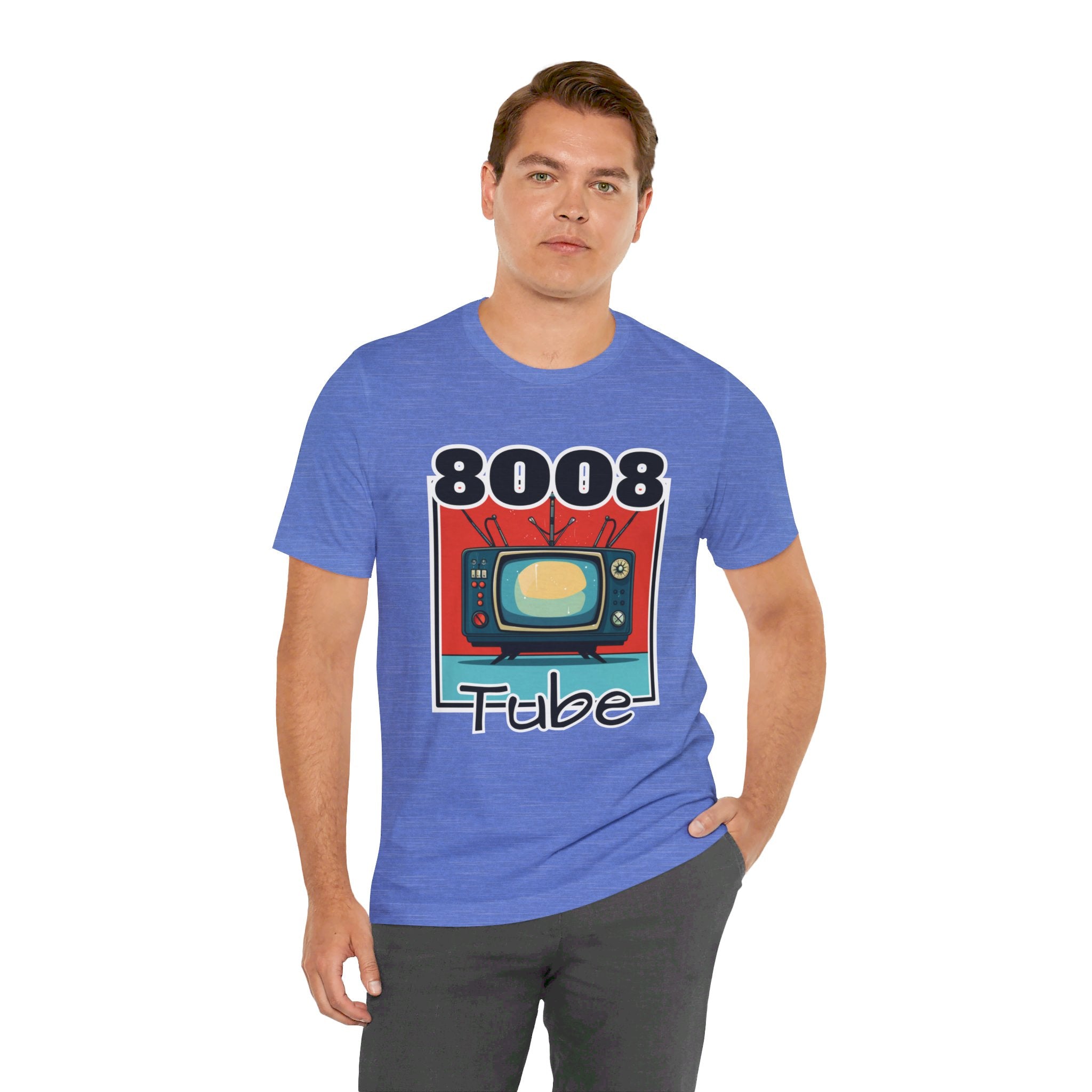 8008 Tube Vintage TV Print Unisex Short Sleeve Tee