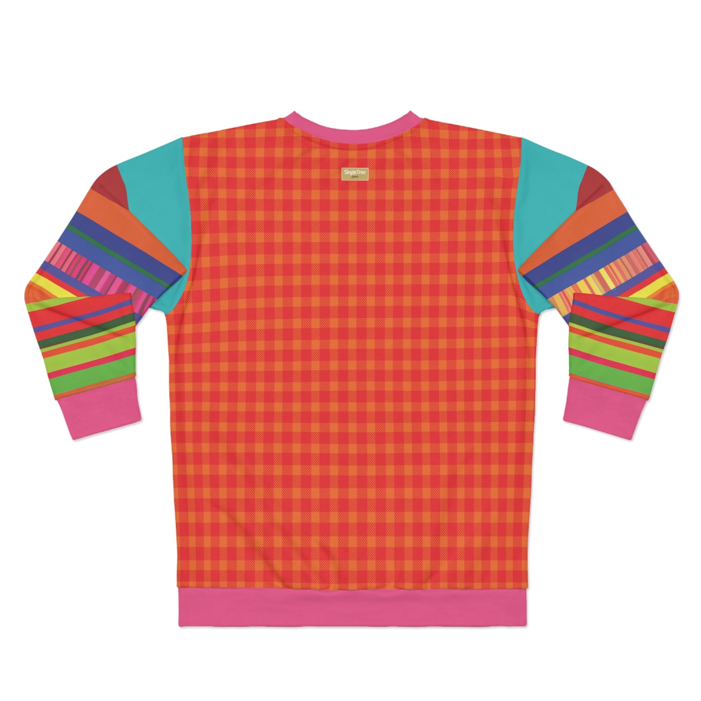 Give Me Orange Bright Gingham Plaid Unisex Sweatshirt