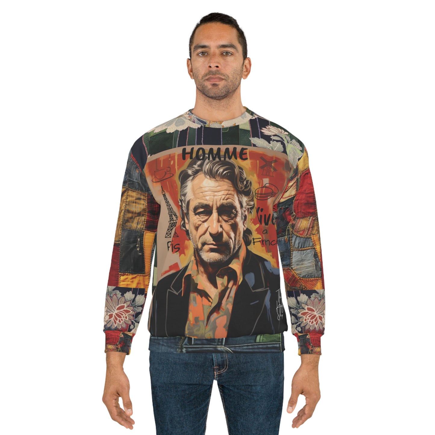 Homme de Paris Landmarks Patchwork Print Unisex Sweatshirt