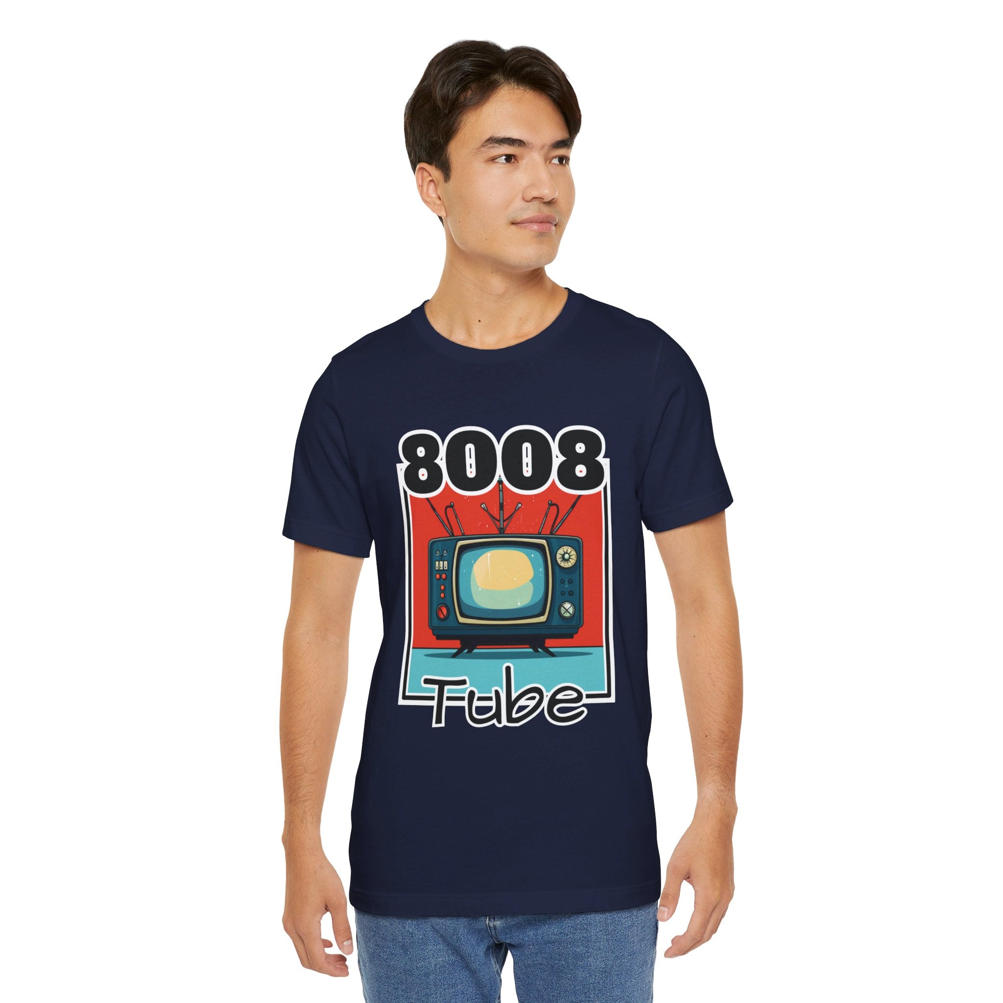 8008 Tube Vintage TV Print Unisex Short Sleeve Tee