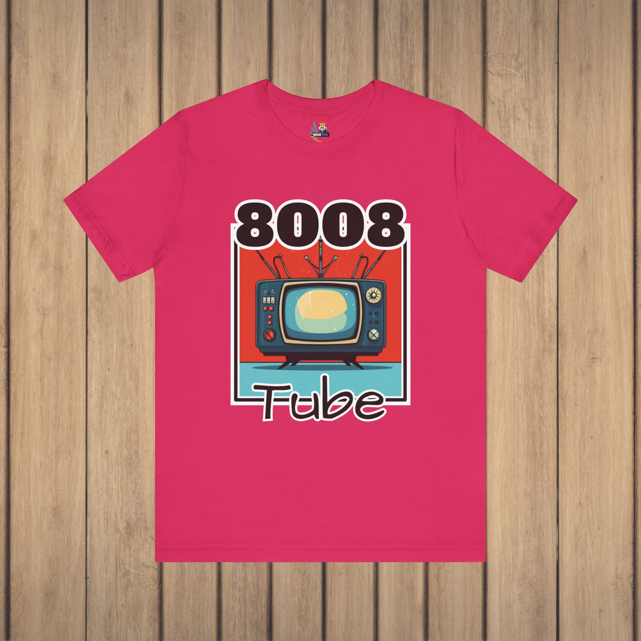 8008 Tube Vintage TV Print Unisex Short Sleeve Tee