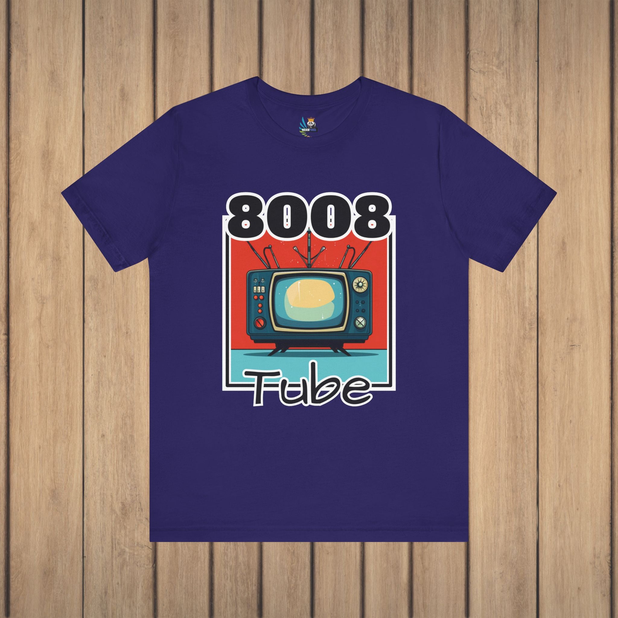 8008 Tube Vintage TV Print Unisex Short Sleeve Tee