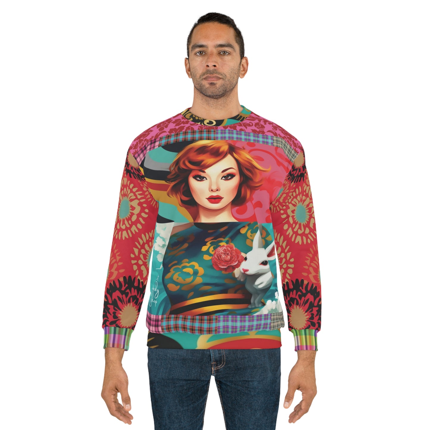 The Syren and the Hare Retro Patchwork Unisex Sweatshirt