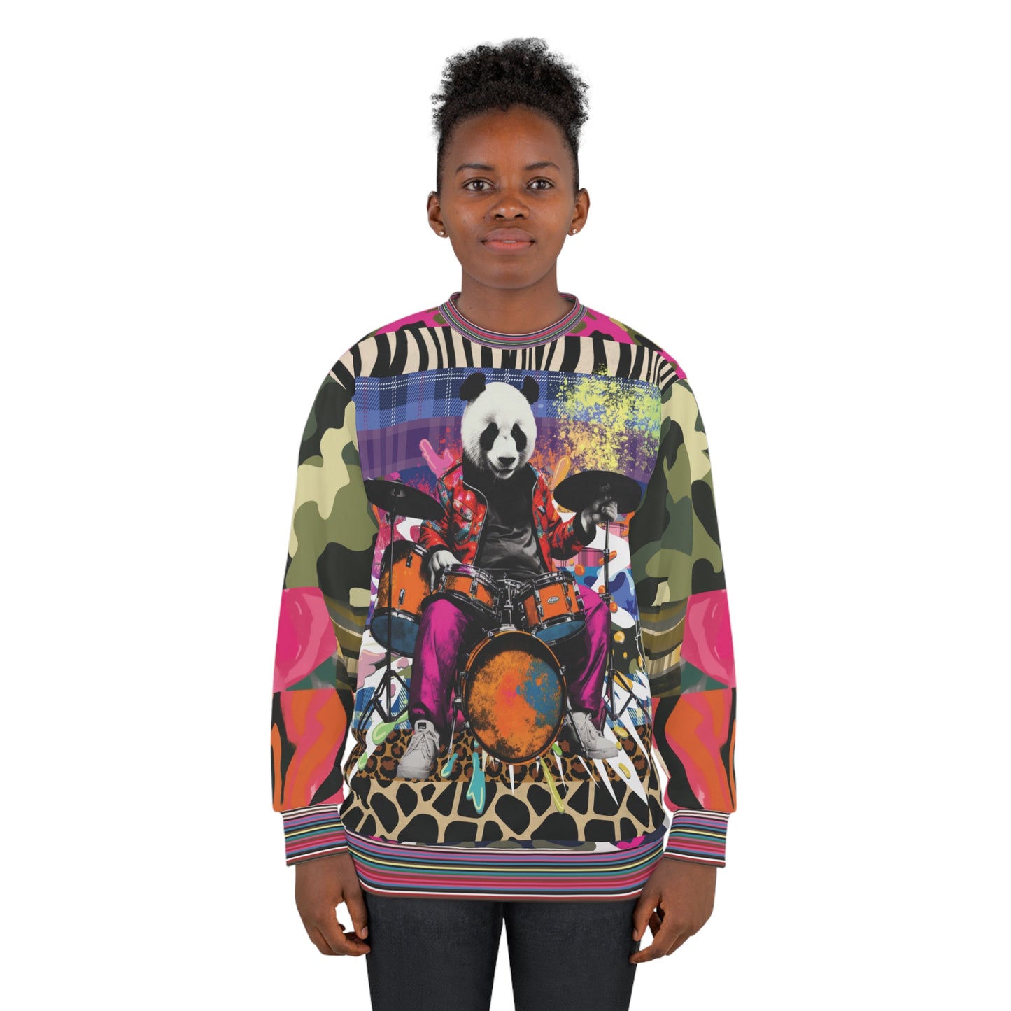 Drum Roll Please - Rockin Panda Unisex Sweatshirt