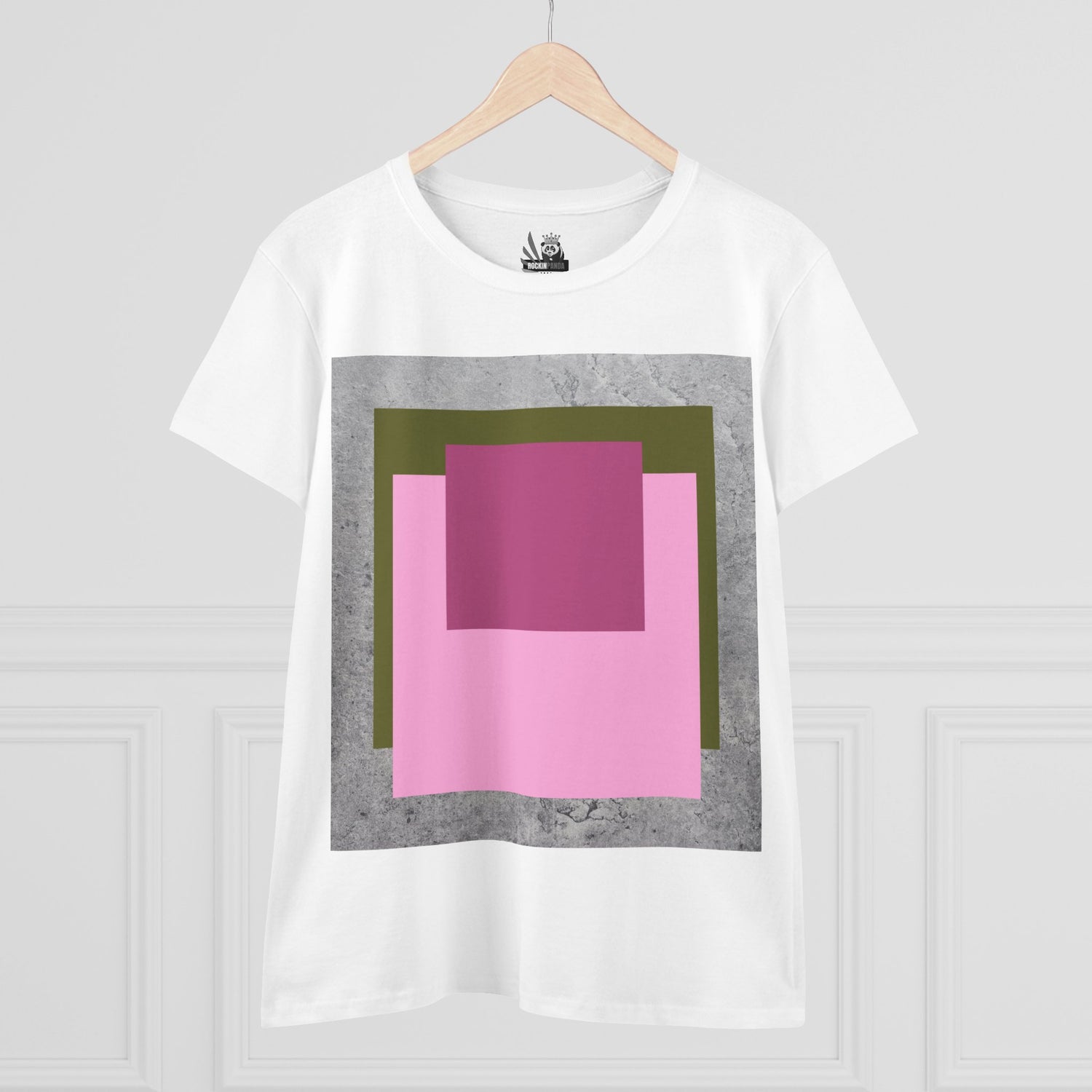 T-Shirt - Pink Rose Granny Quadruple Square Women&