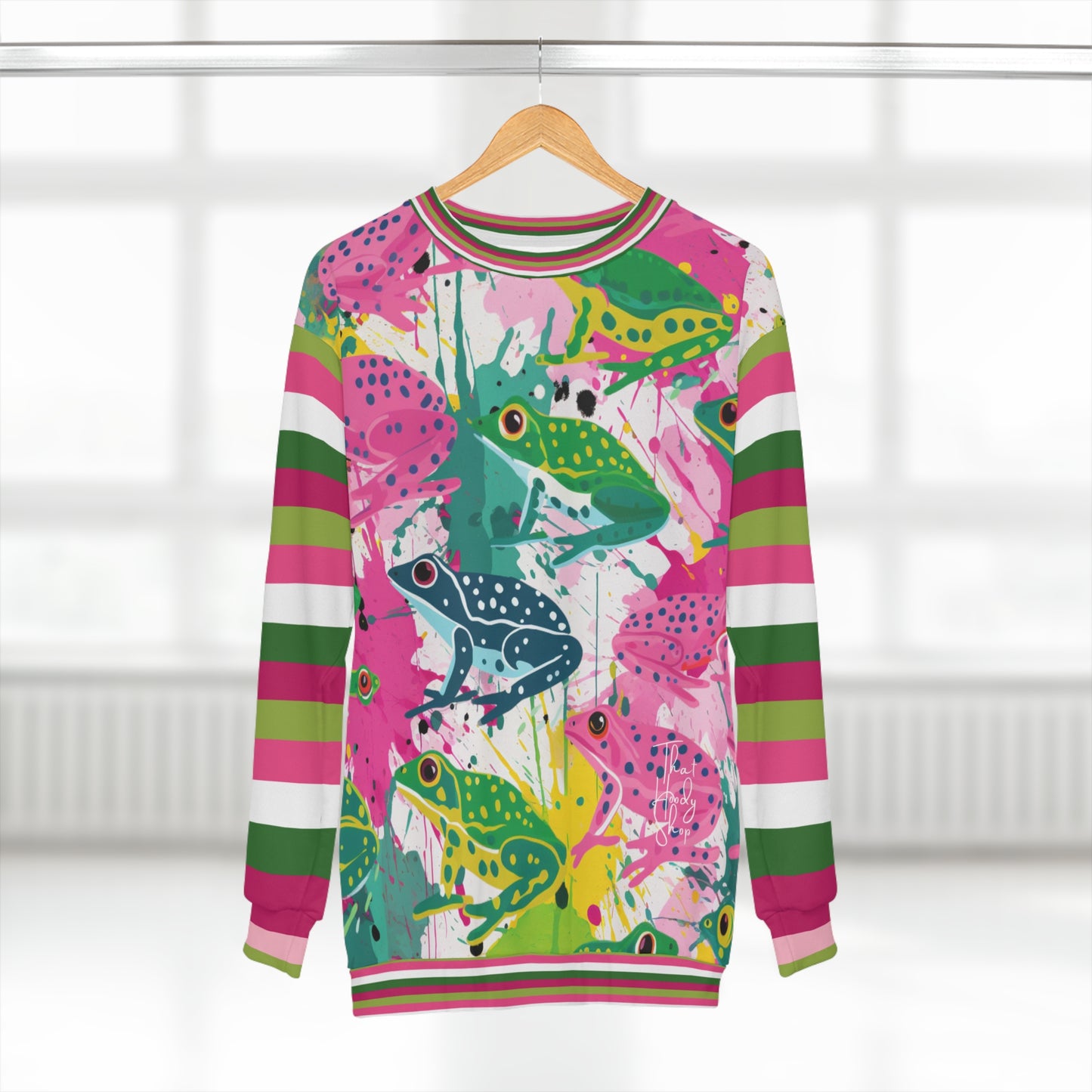Frog Parade Rugby Stripe Unisex Sweatshirt