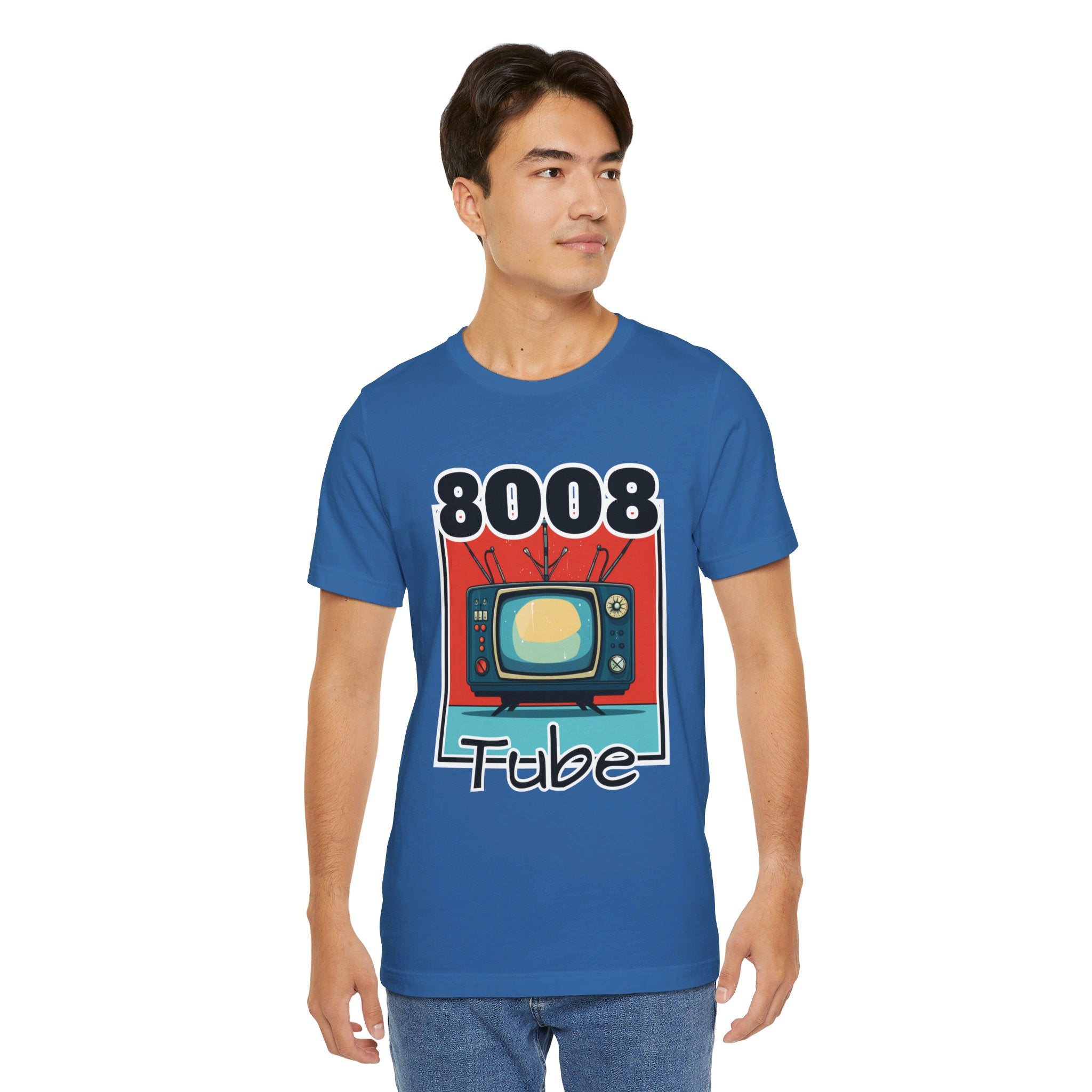 8008 Tube Vintage TV Print Unisex Short Sleeve Tee