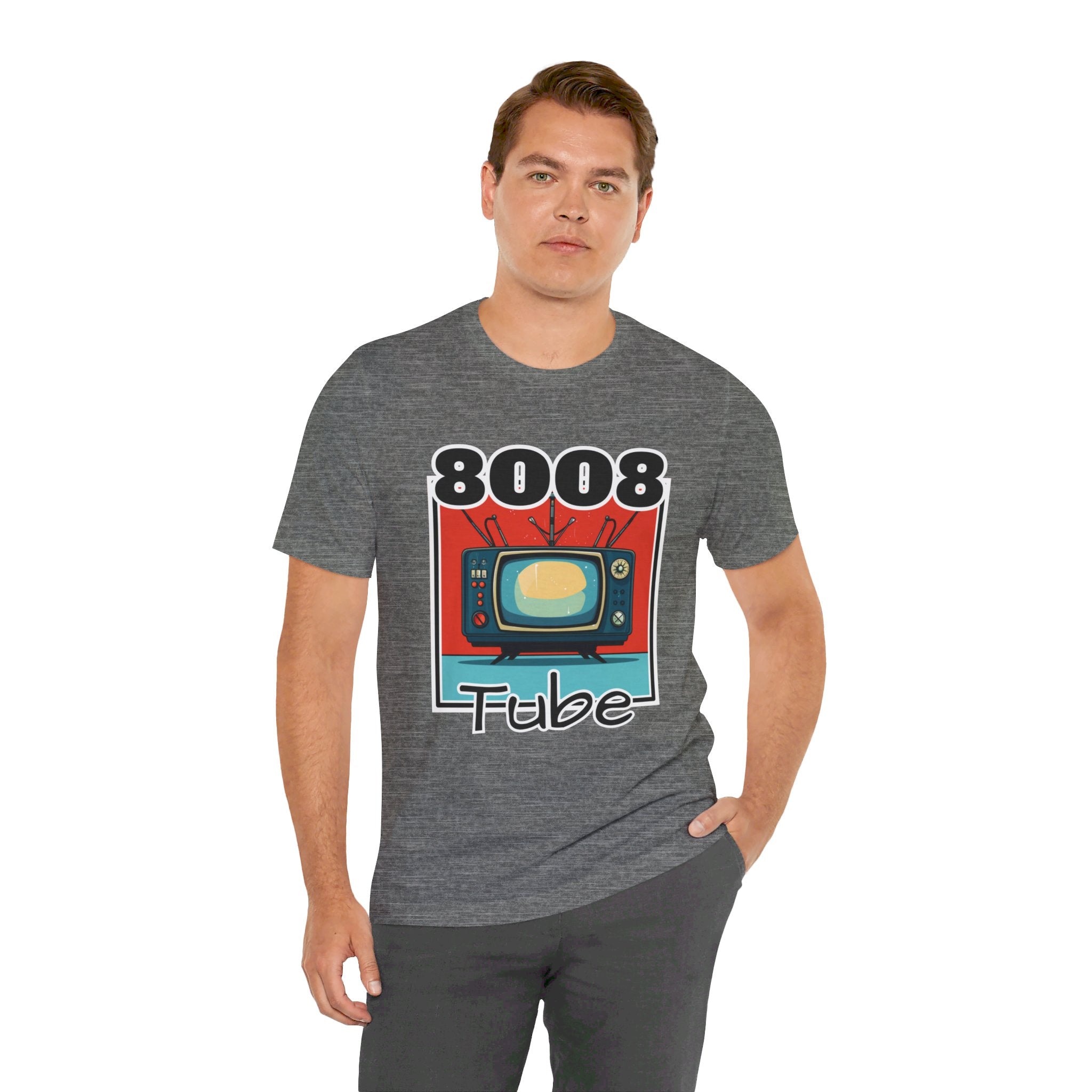 8008 Tube Vintage TV Print Unisex Short Sleeve Tee