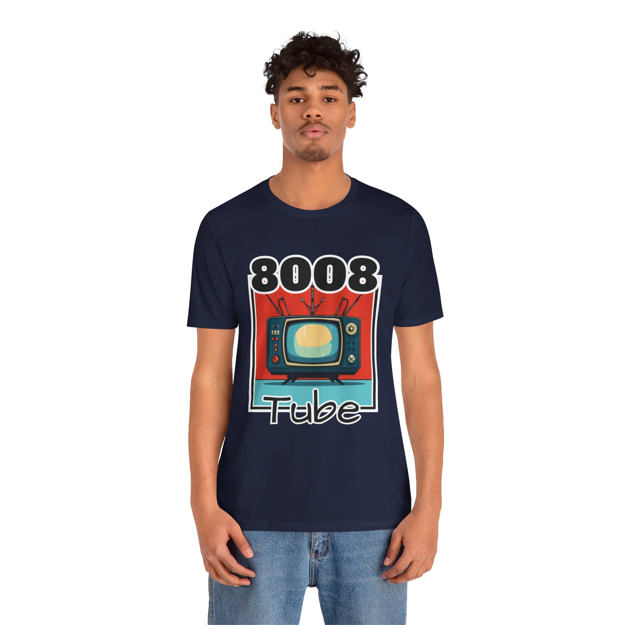8008 Tube Vintage TV Print Unisex Short Sleeve Tee
