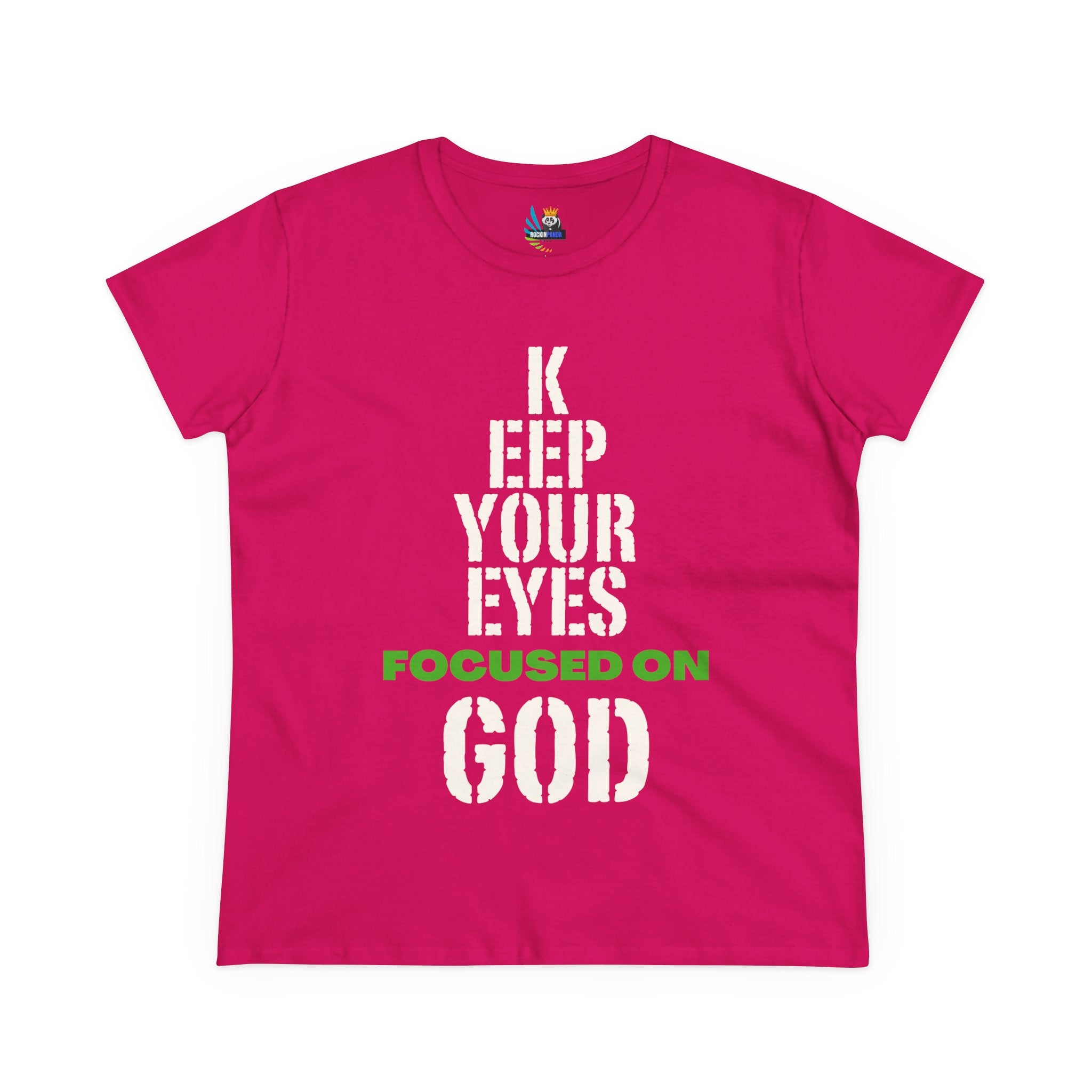 Keep Your Eyes Focused on God Midweight Cotton Tee - Faith Based Tee