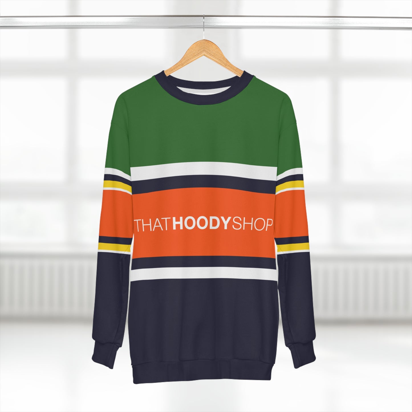 Huntfield Green Barbarian Rugby Stripe Unisex Sweatshirt