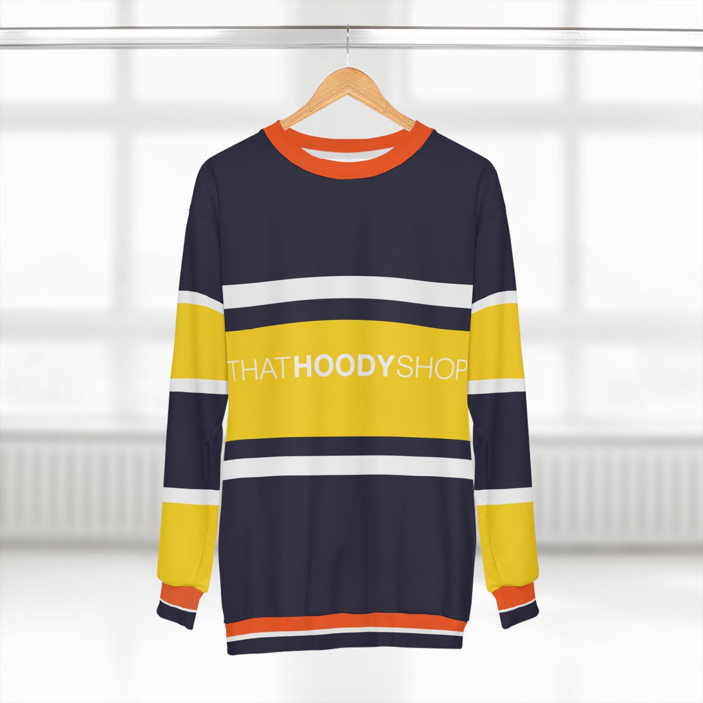 Admiral Navy Barbarian Rugby Stripe Unisex Sweatshirt