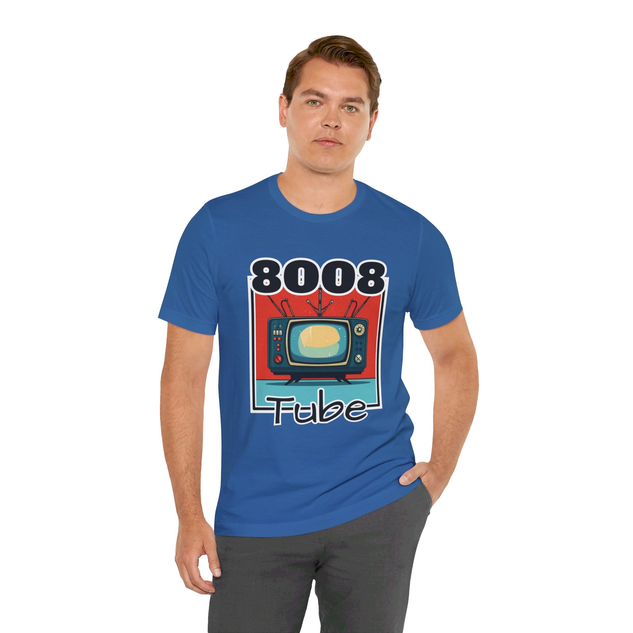 8008 Tube Vintage TV Print Unisex Short Sleeve Tee