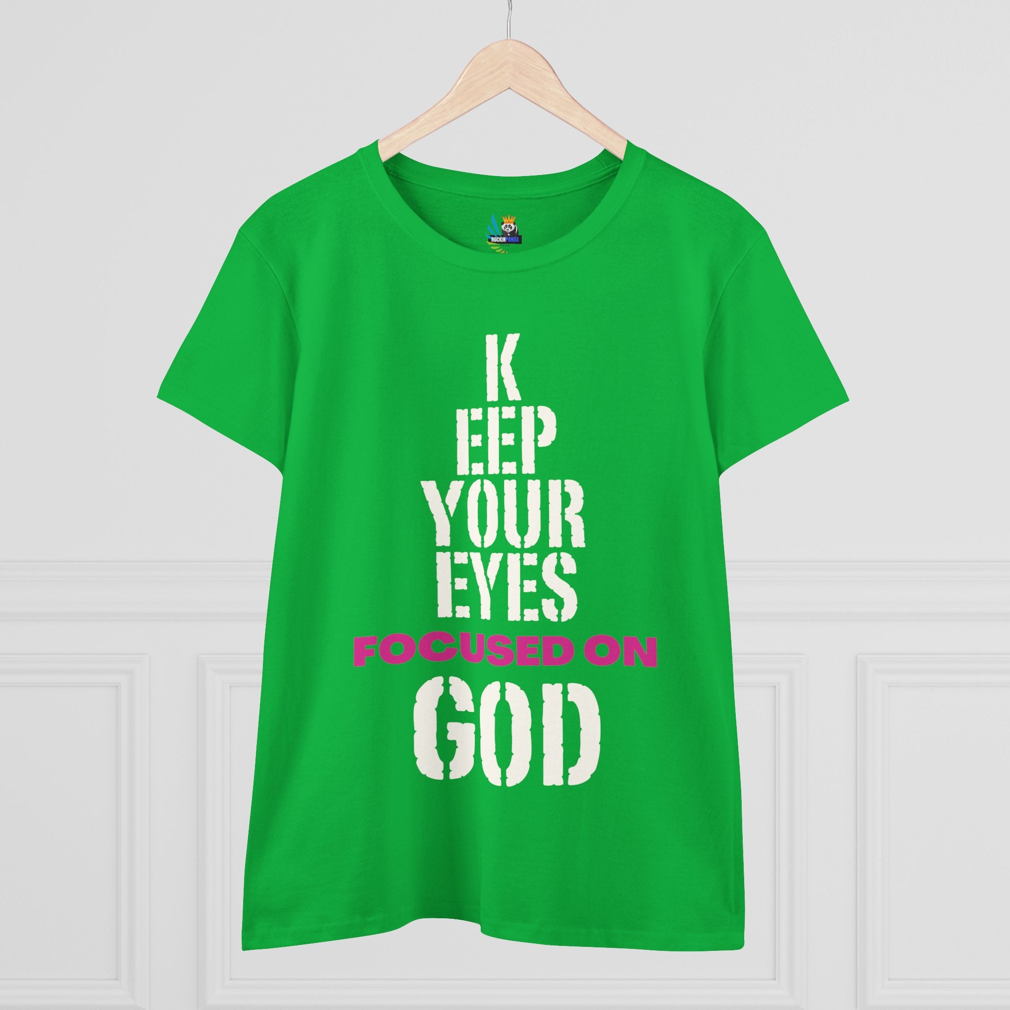 Keep Your Eyes Focused on God Midweight Cotton Tee - Faith Based Tee