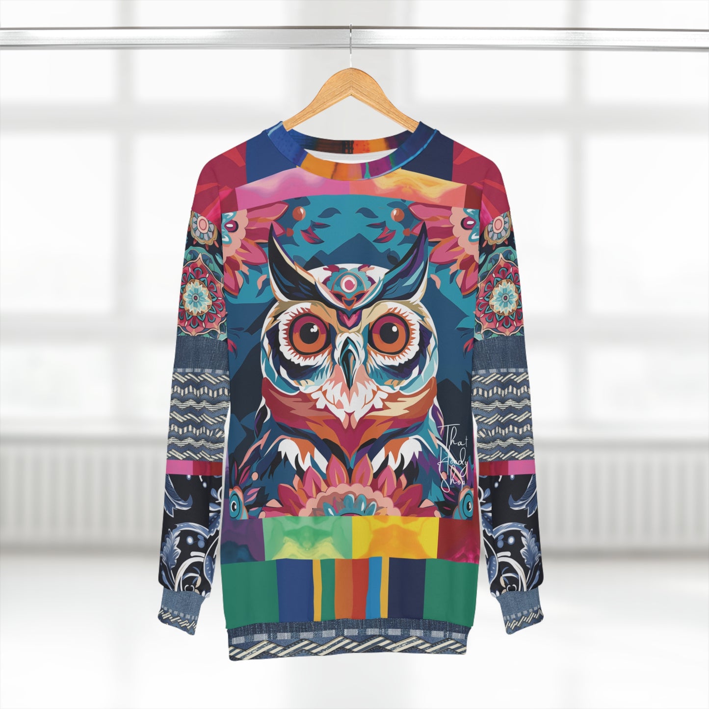 Sacred Owl Mandala Print Unisex Sweatshirt