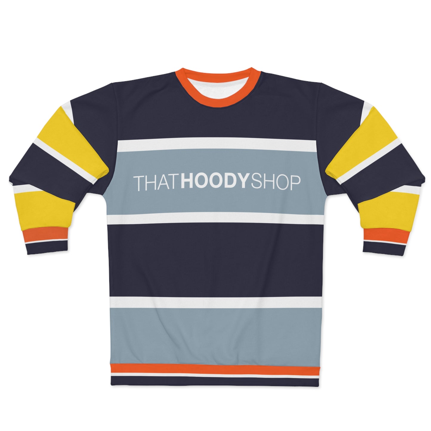 Navy Conga Barbarian Rugby Stripe Unisex Sweatshirt