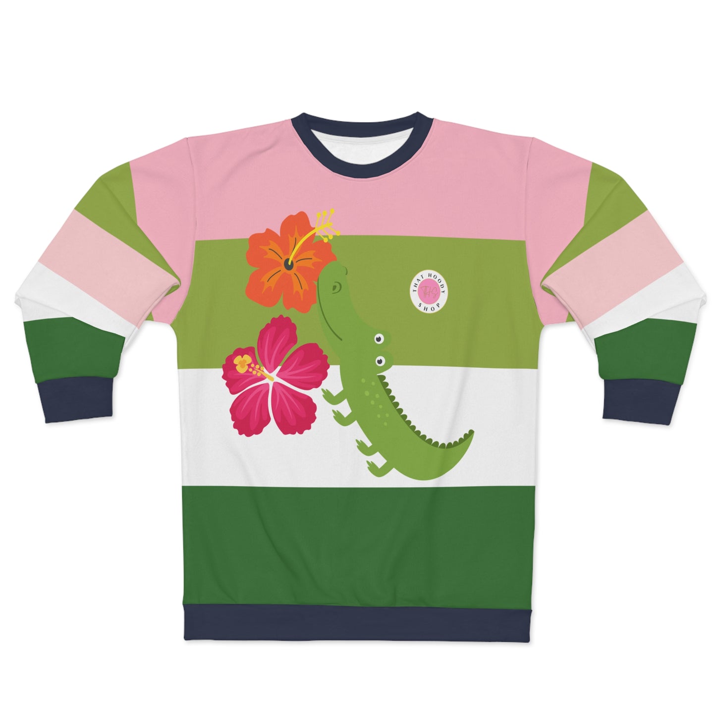 Smell The Flowers Gator Rugby Stripe Unisex Sweatshirt