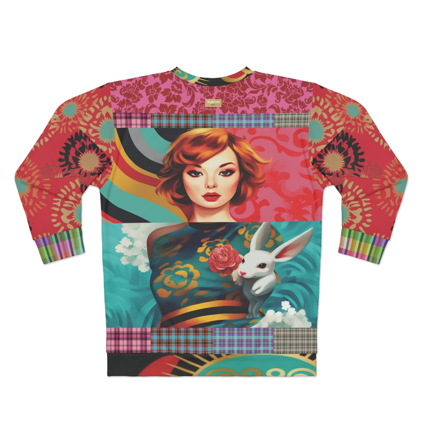 The Syren and the Hare Retro Patchwork Unisex Sweatshirt