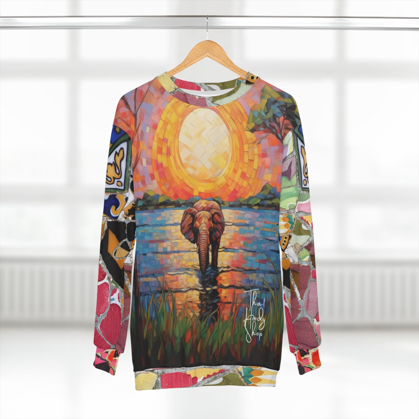 African Savannah Elephant Mosaic Unisex Sweatshirt