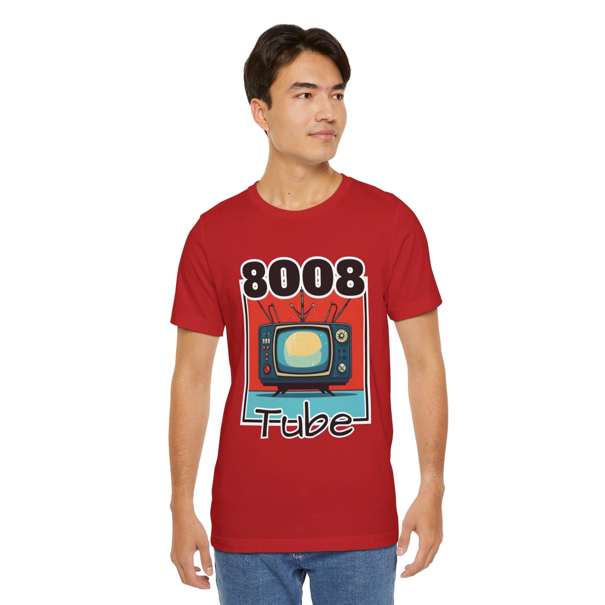 8008 Tube Vintage TV Print Unisex Short Sleeve Tee