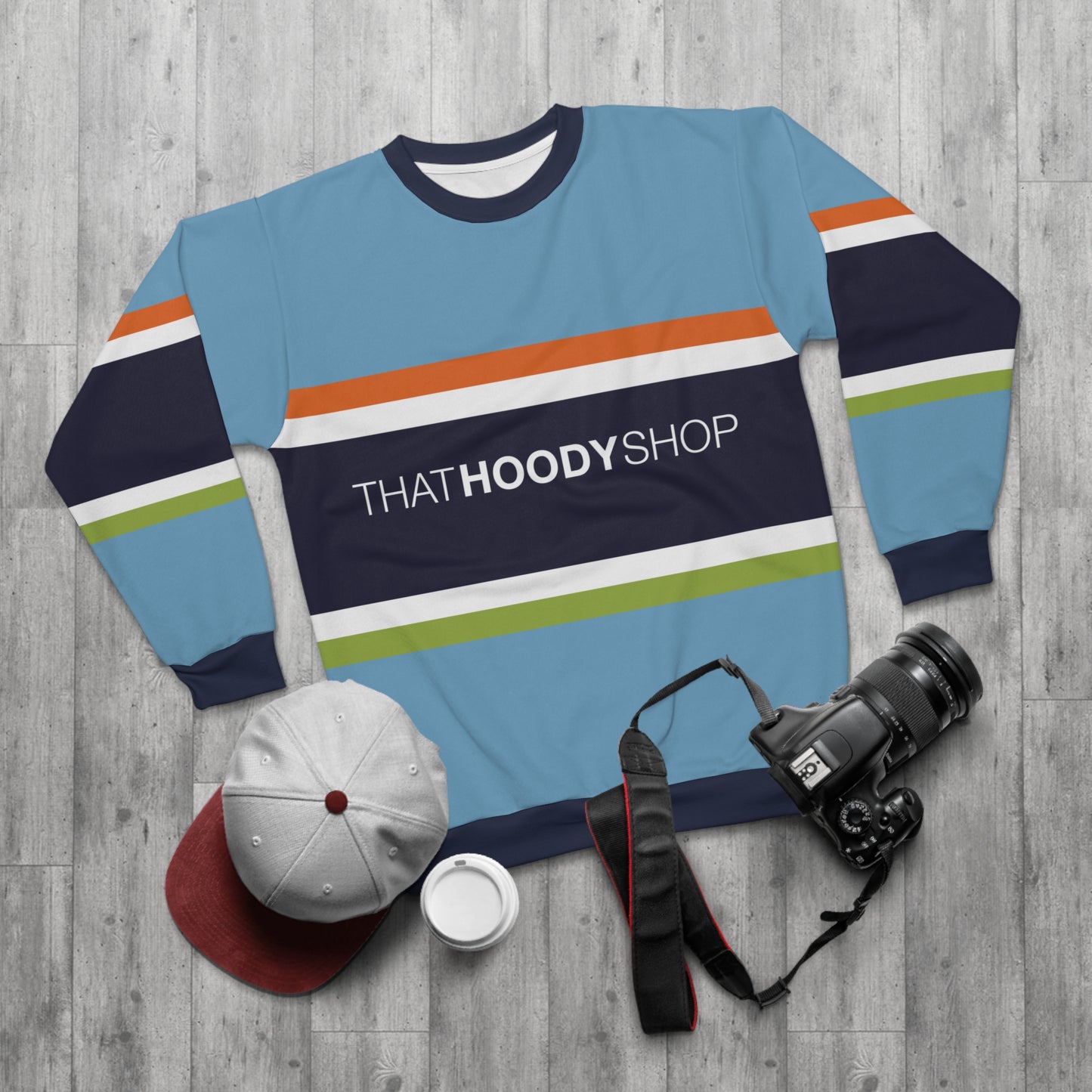 Blue Calypso Barbarian Rugby Stripe Unisex Sweatshirt