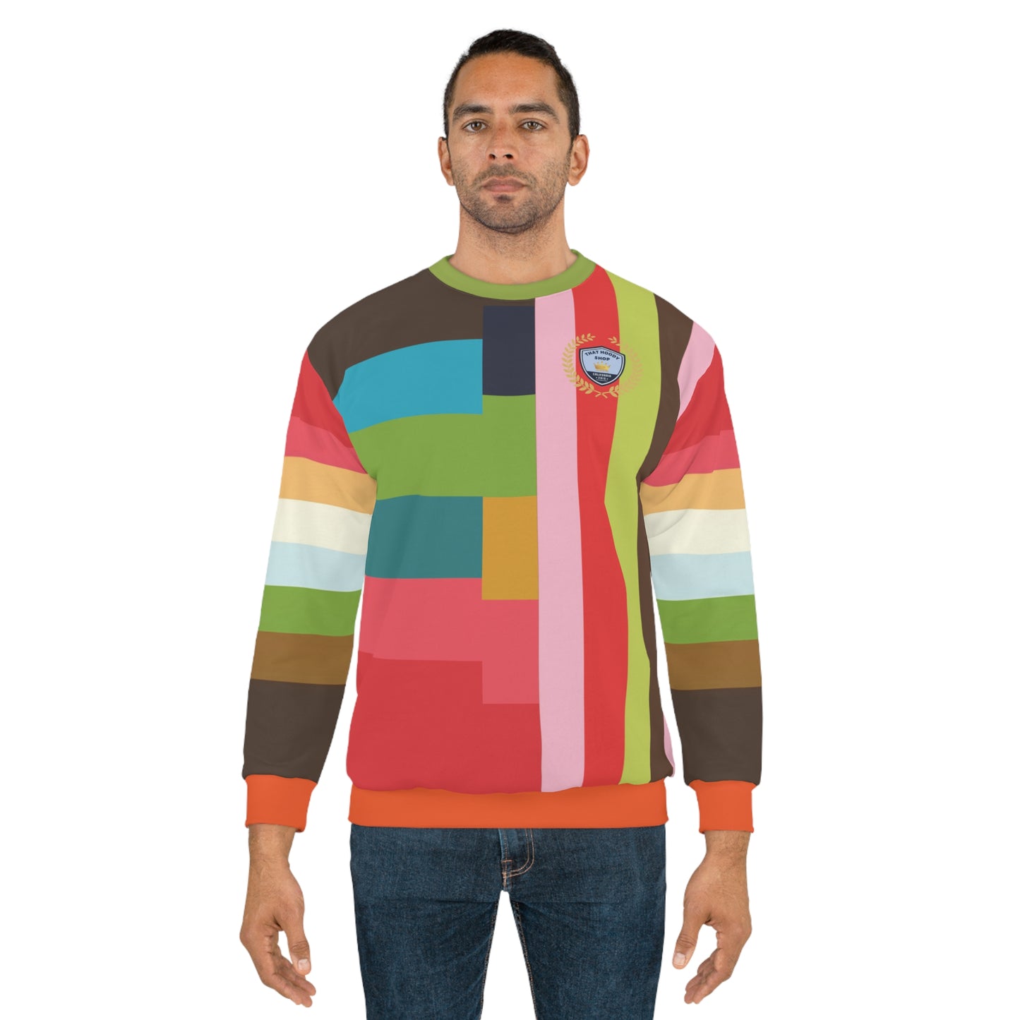 Watermelon Crush Rugby Stripe Unisex Sweatshirt