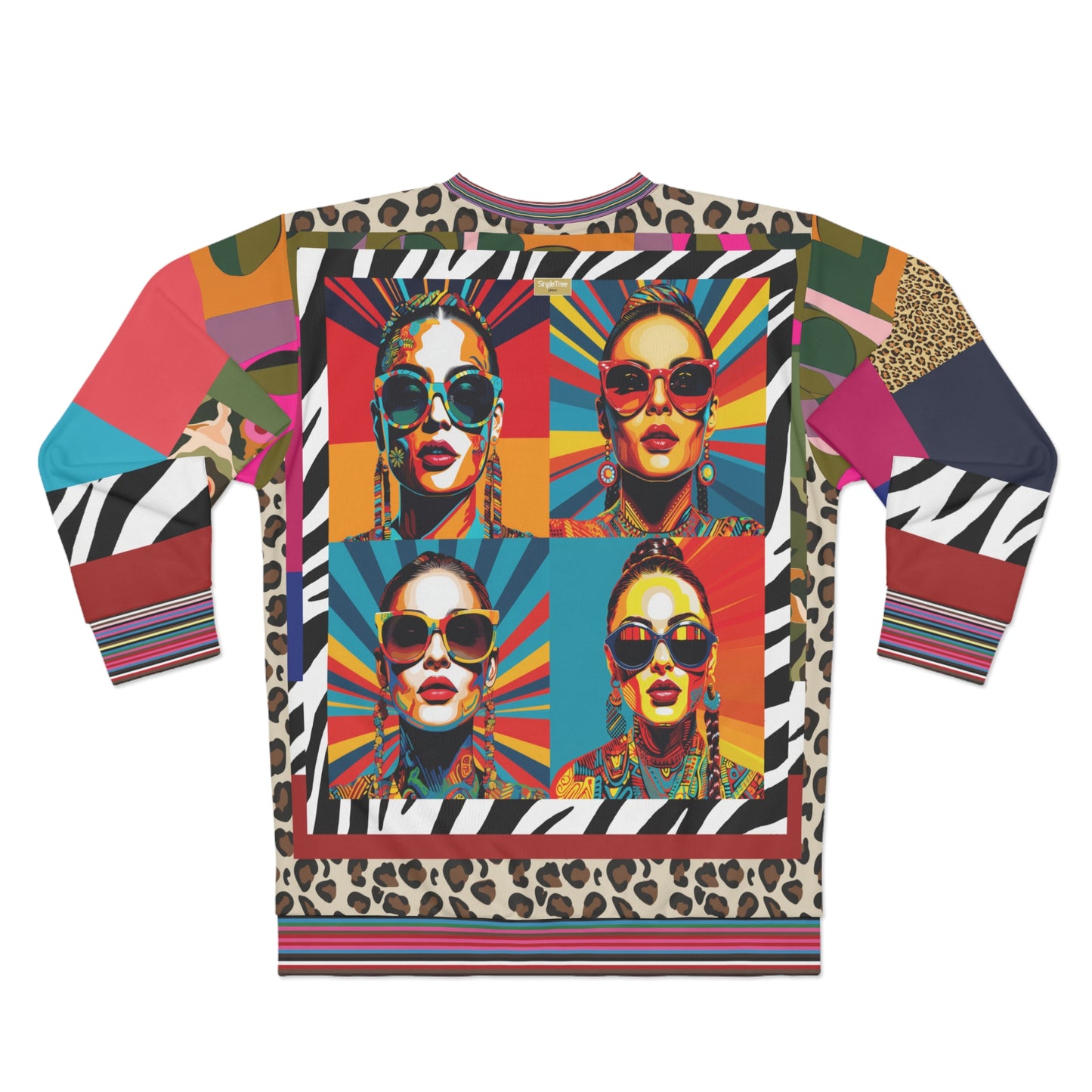 70s Rainbow Starburst Pop Star Colorblock Unisex Sweatshirt