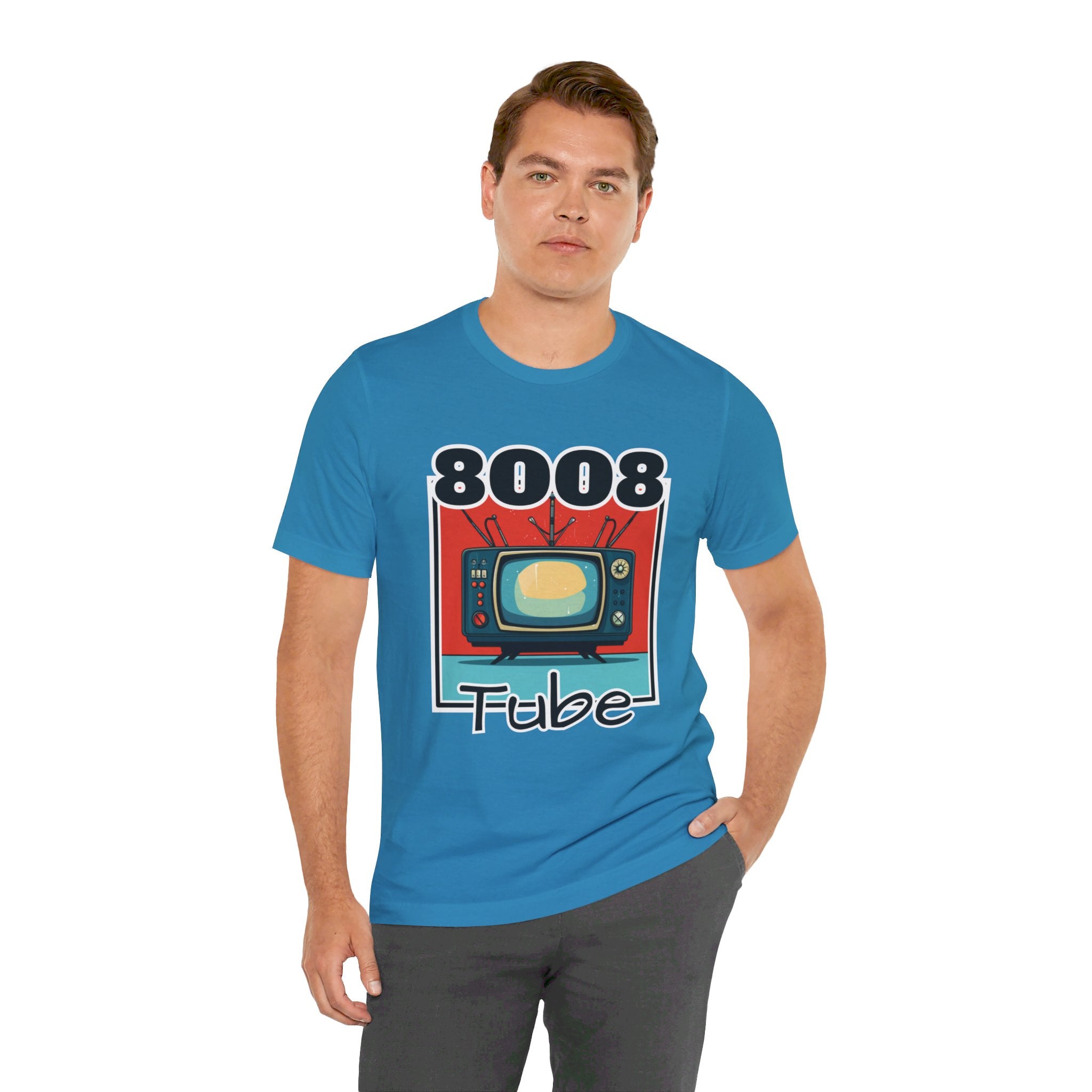 8008 Tube Vintage TV Print Unisex Short Sleeve Tee
