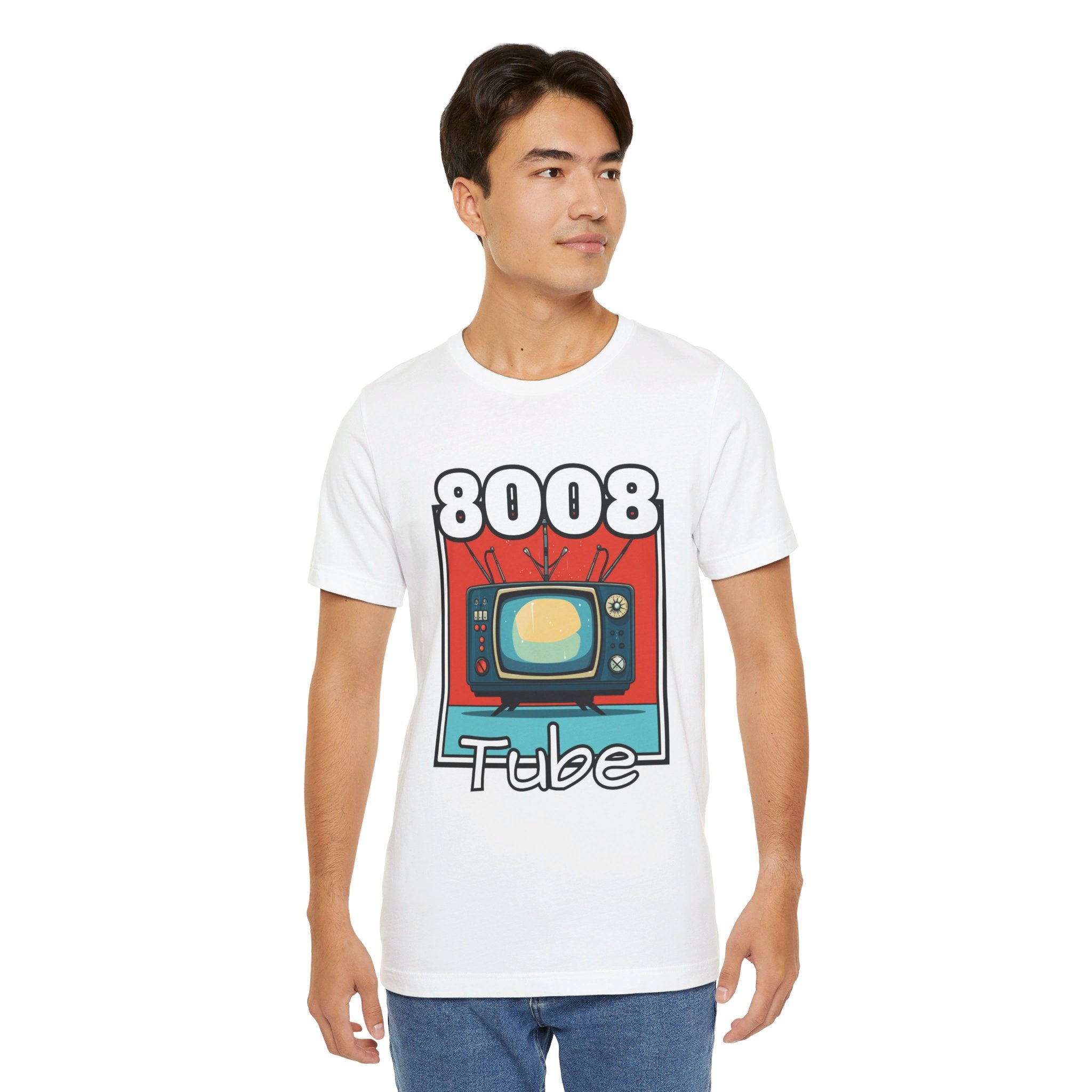 8008 Tube Vintage TV Print Unisex Short Sleeve Tee