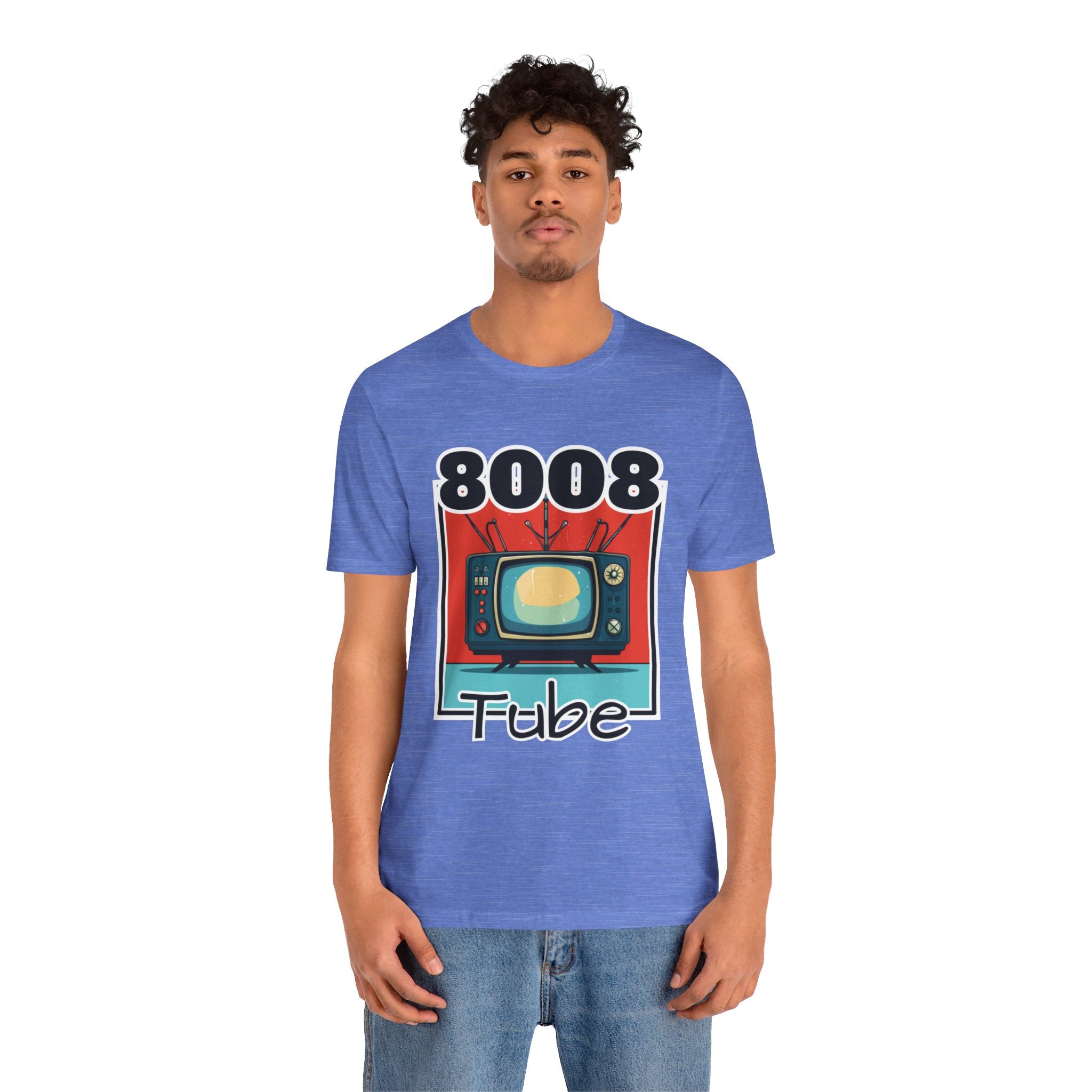8008 Tube Vintage TV Print Unisex Short Sleeve Tee