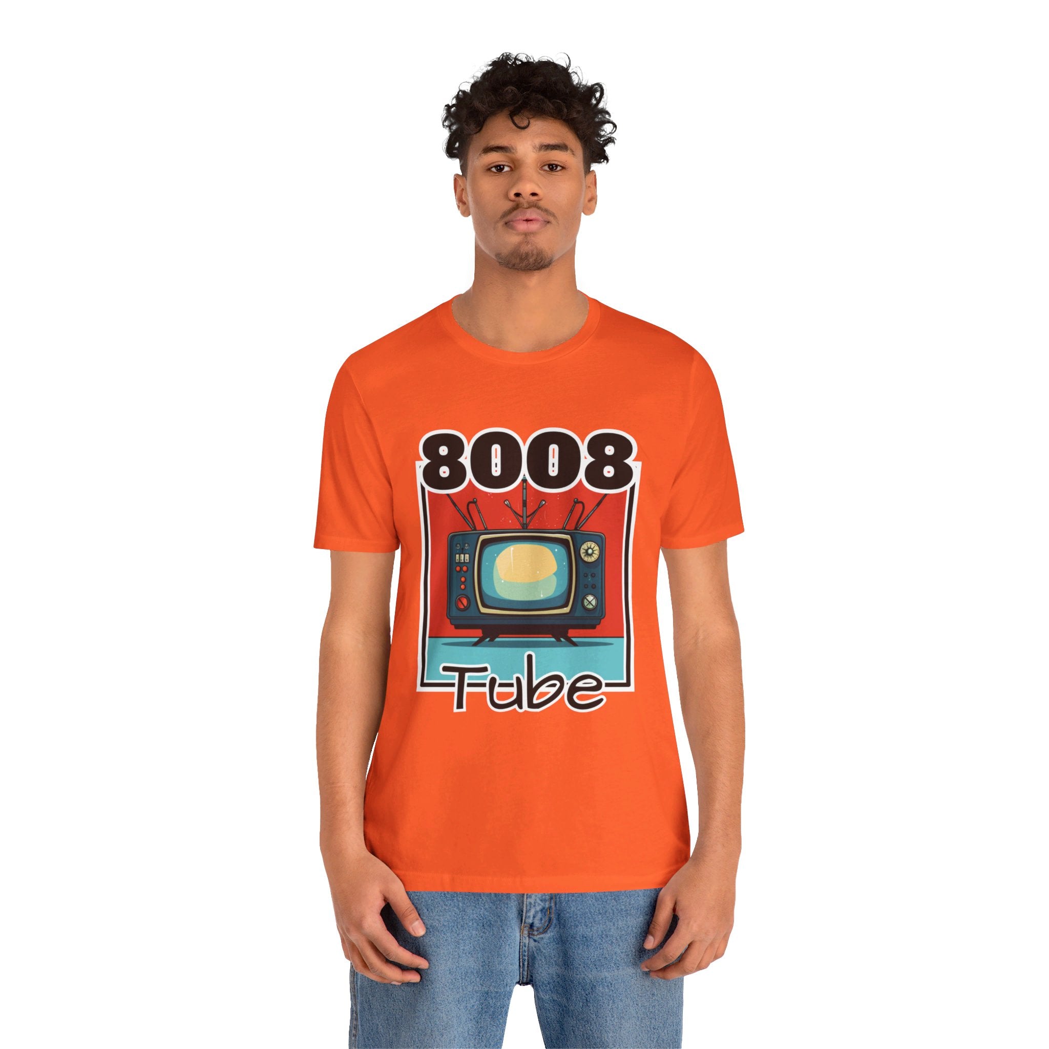 8008 Tube Vintage TV Print Unisex Short Sleeve Tee