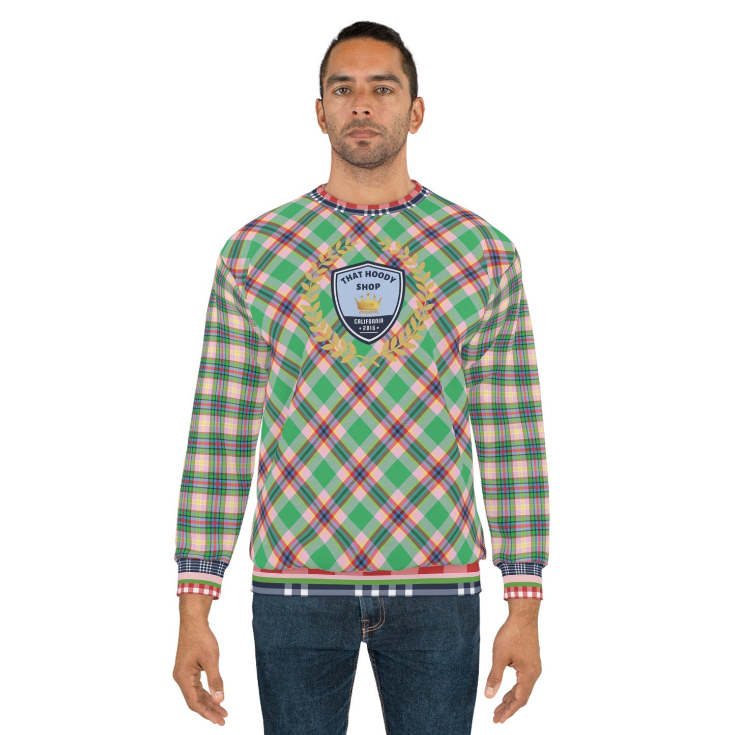 THS Peppermint Pink Wheat Wreath Badge Unisex Sweatshirt