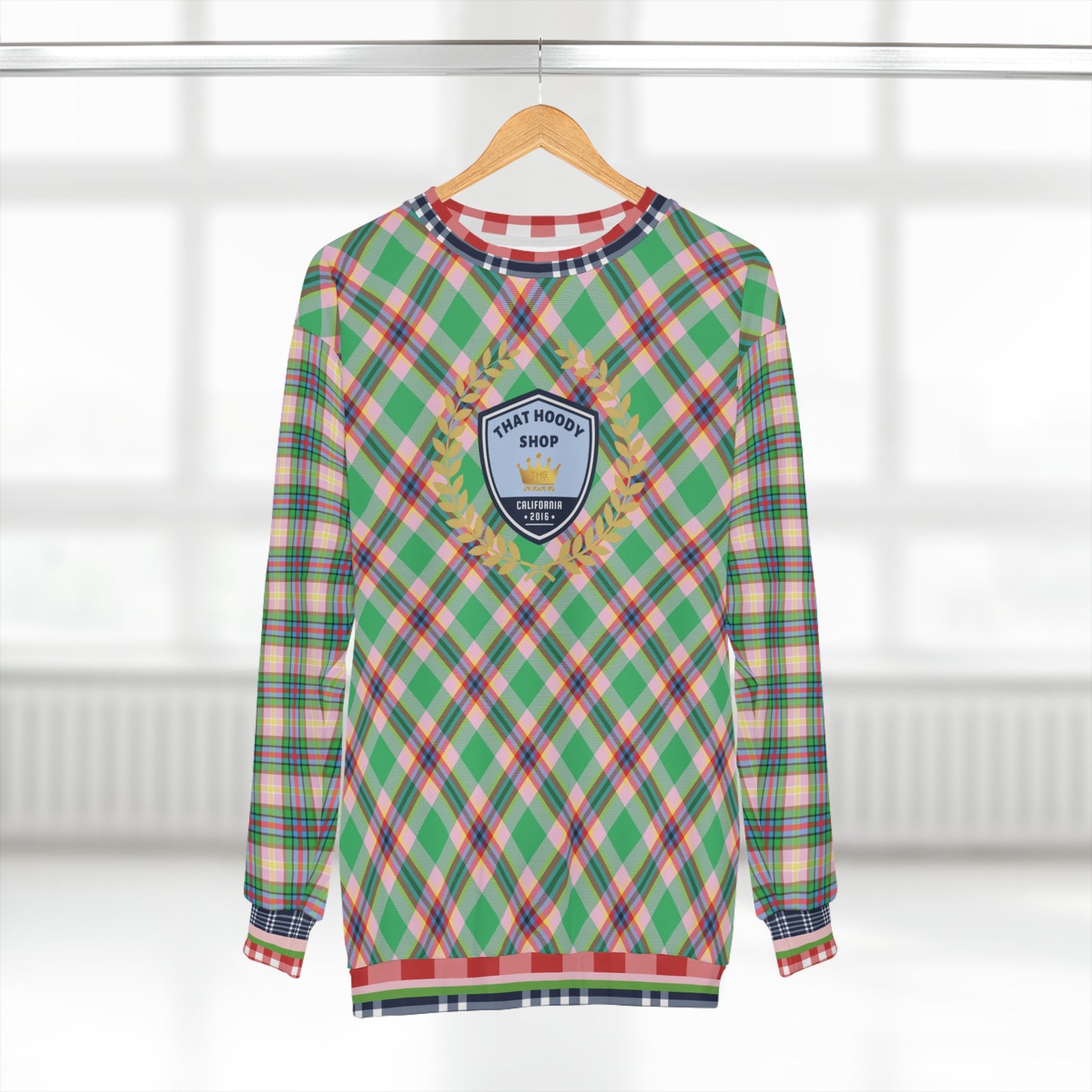 THS Peppermint Pink Wheat Wreath Badge Unisex Sweatshirt
