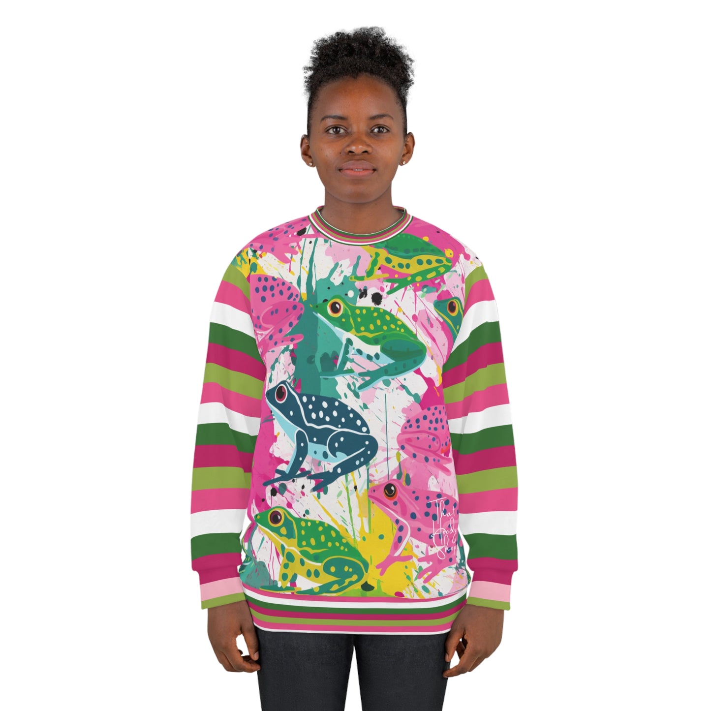 Frog Parade Rugby Stripe Unisex Sweatshirt