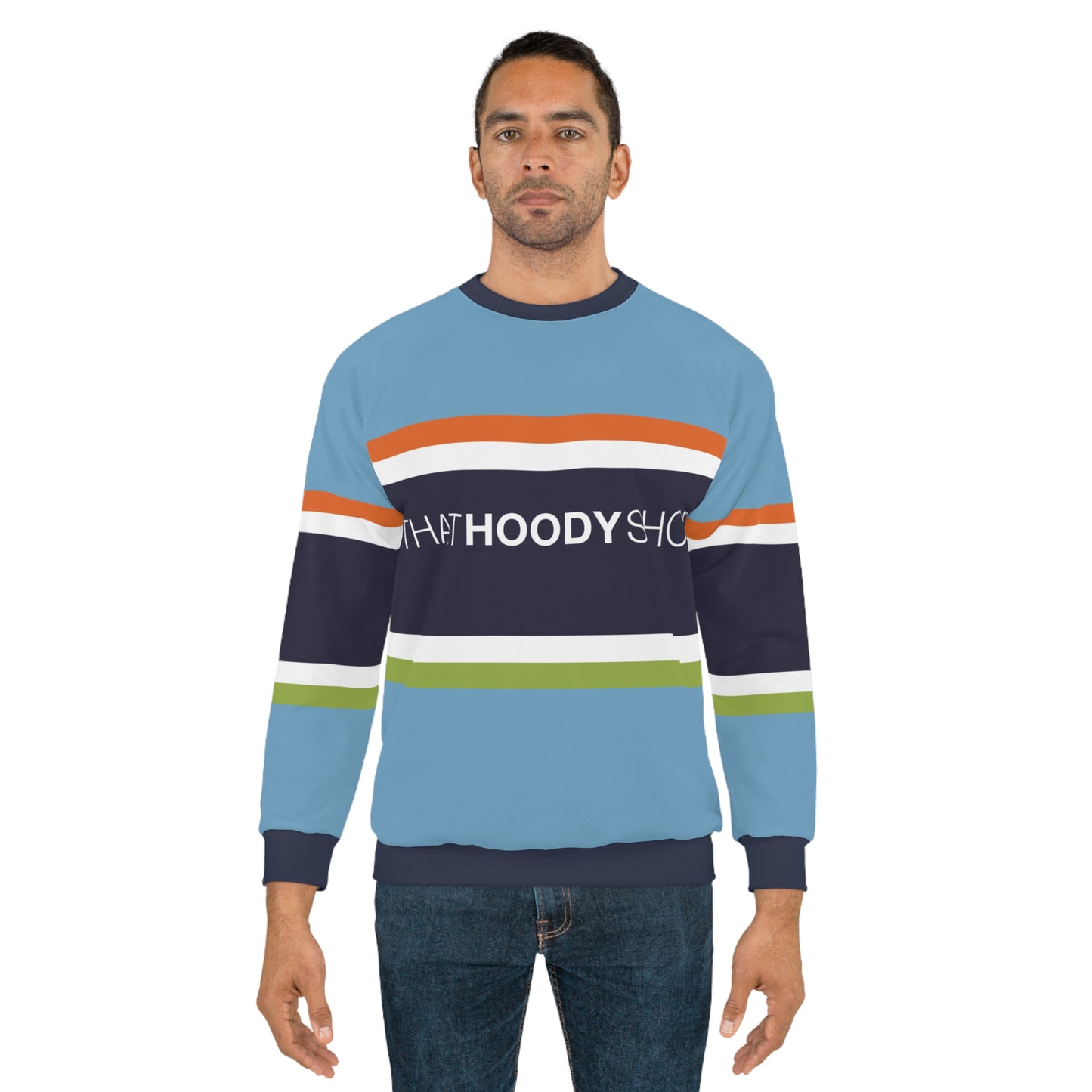 Blue Calypso Barbarian Rugby Stripe Unisex Sweatshirt