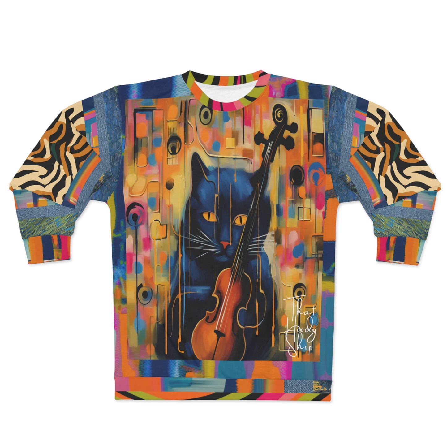 Cool Cat with Violin Unisex Sweatshirt