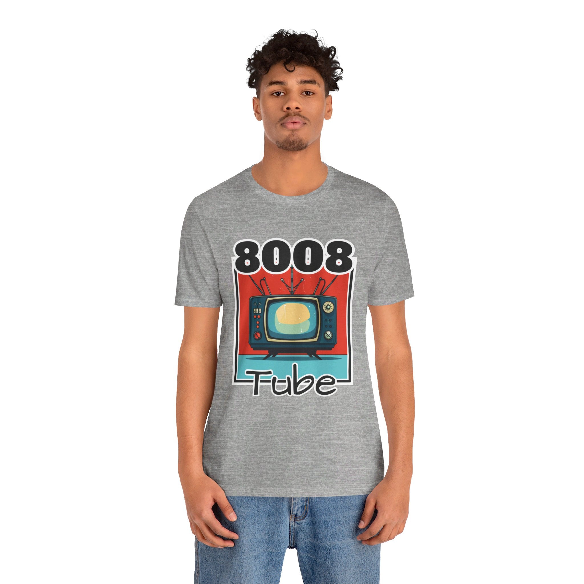 8008 Tube Vintage TV Print Unisex Short Sleeve Tee