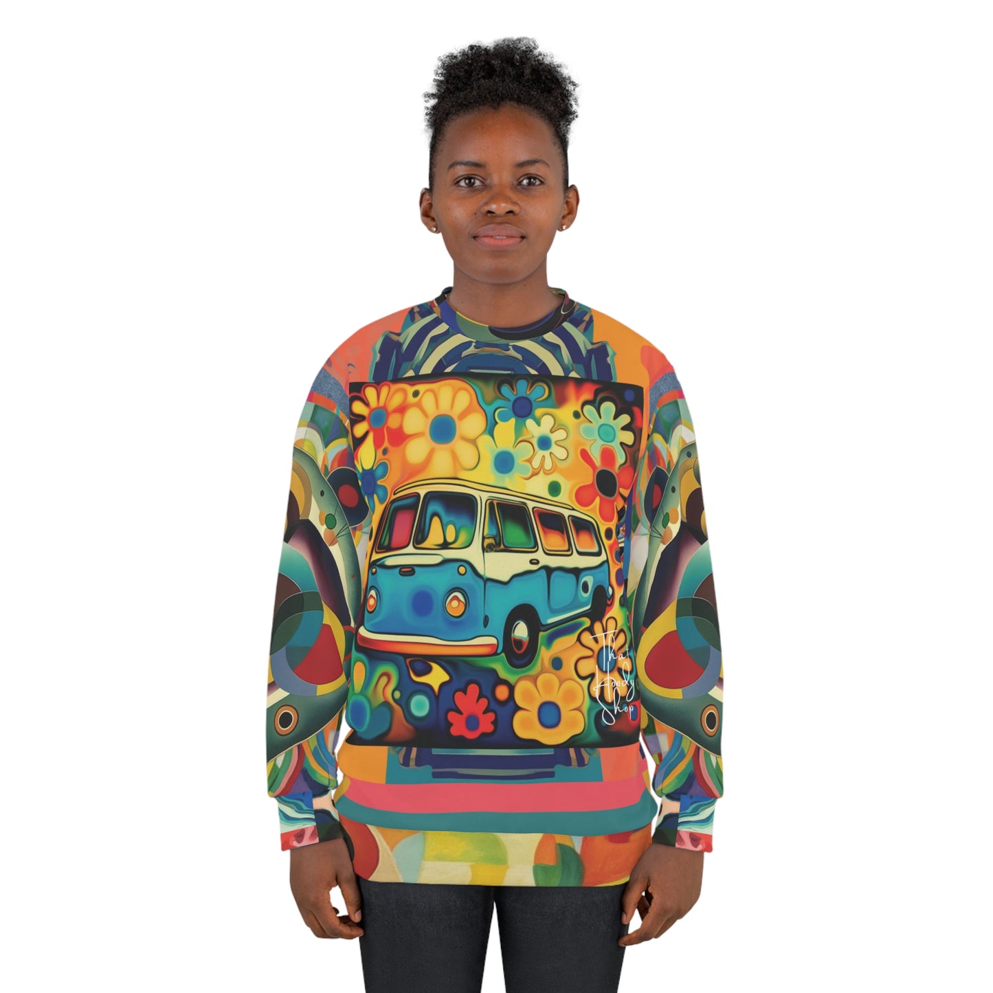 Cool Vibes Only Hippie Van Floral Unisex Sweatshirt