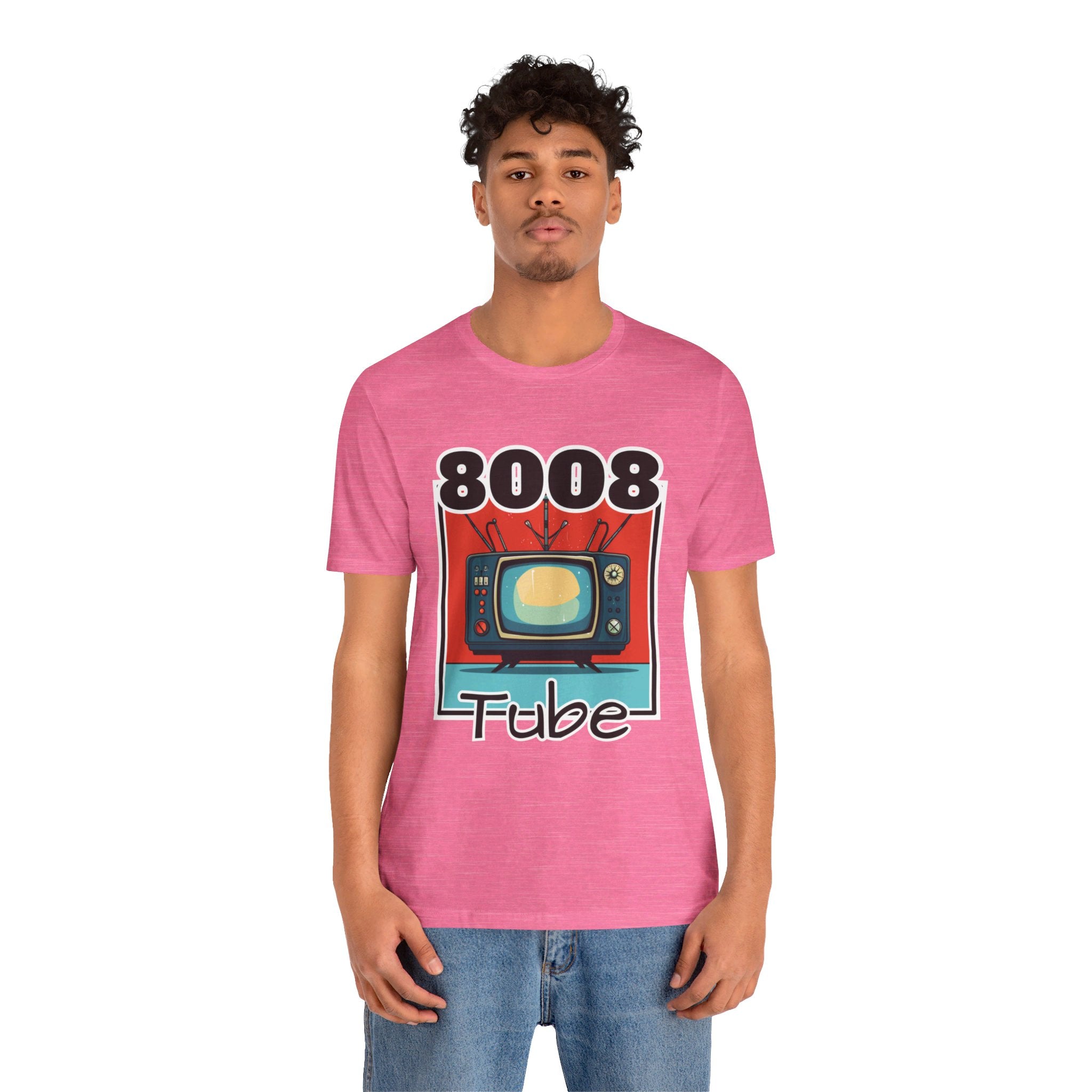 8008 Tube Vintage TV Print Unisex Short Sleeve Tee