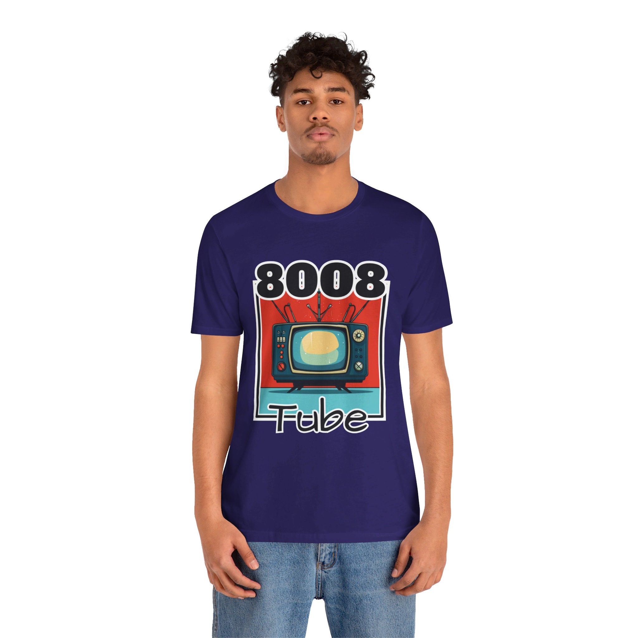 8008 Tube Vintage TV Print Unisex Short Sleeve Tee
