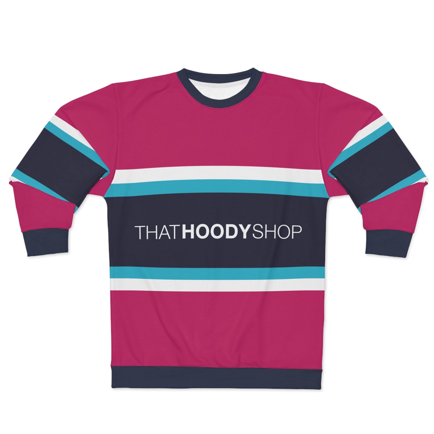 Blue Raspberry Barbarian Rugby Stripe Unisex Sweatshirt