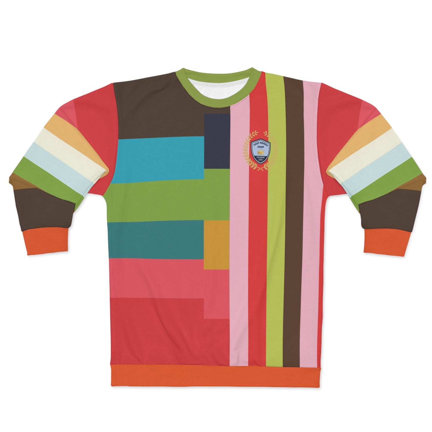 Watermelon Crush Rugby Stripe Unisex Sweatshirt