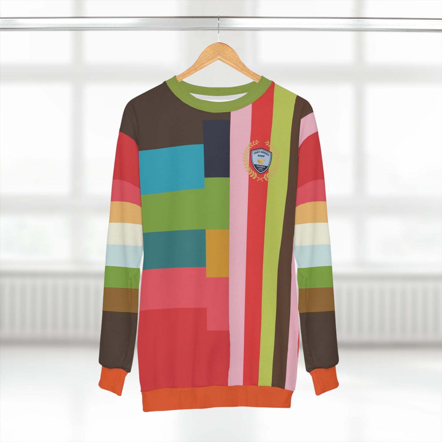 Watermelon Crush Rugby Stripe Unisex Sweatshirt