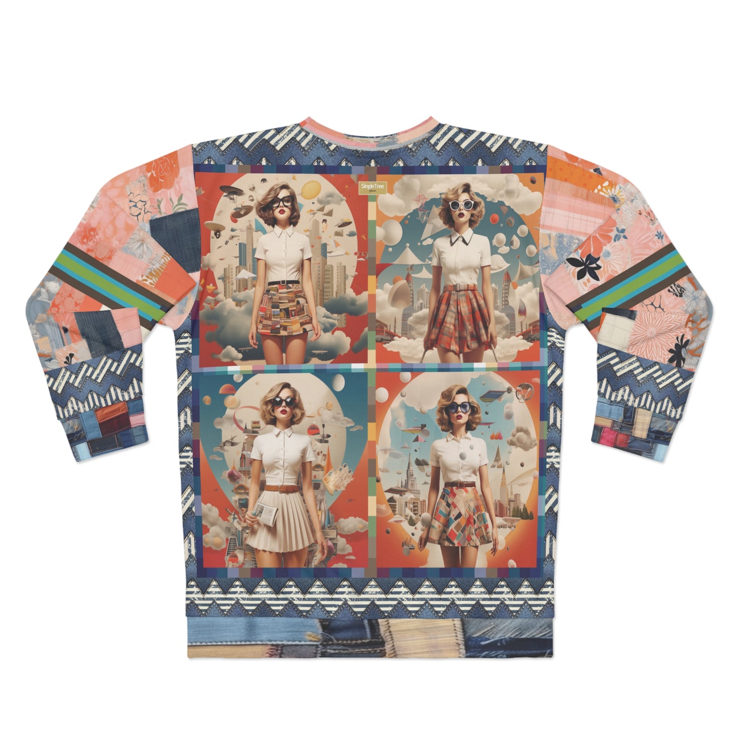 The Sultry Coed Quadriptych Four-Panel Print Unisex Sweatshirt